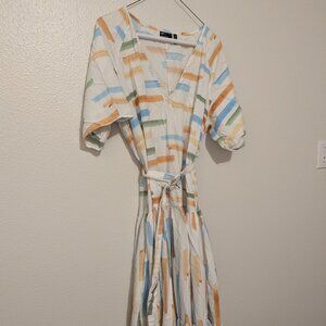 ASOS Design Paint Brush Stroke Maxi Dress Cotton - 10